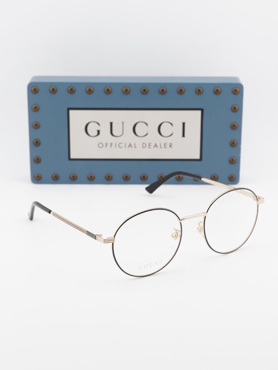 Gucci GG0839OK 001 Round Eyeglasses - Black/Gold 52mm main image 9